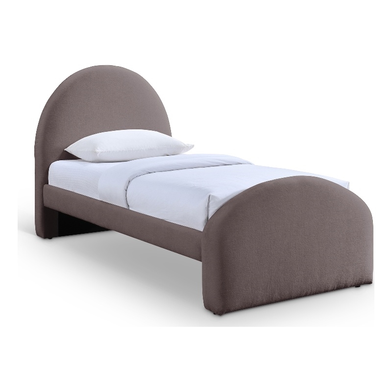 Bowery Hill Contemporary Purple Chenille Fabric Upholstered Twin Bed