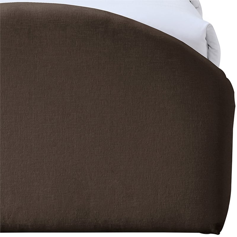 Bowery Hill Contemporary Brown Chenille Fabric Upholstered Twin Trundle Bed