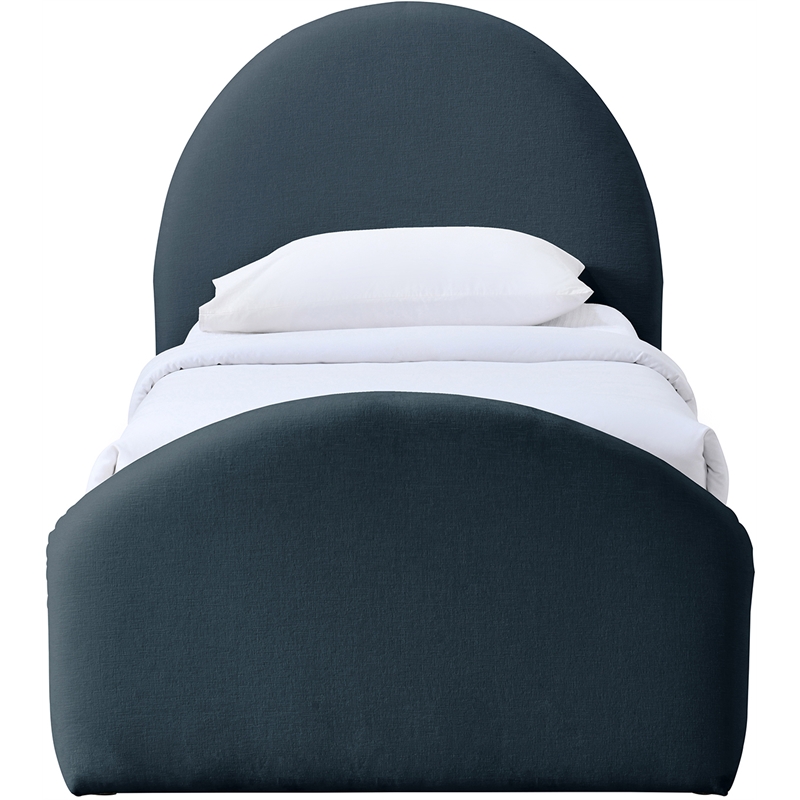 Bowery Hill Contemporary Navy Chenille Fabric Upholstered Twin Trundle Bed