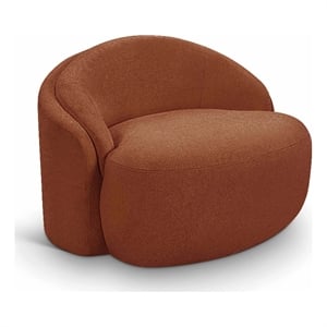 Bowery Hill Contemporary Cognac Chenille Fabric Upholstered Chair