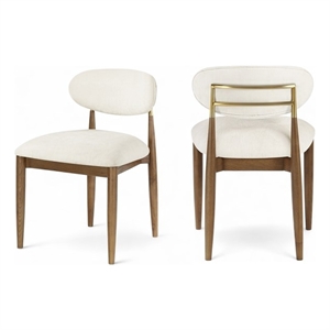 Bowery Hill Contemporary Beige Performance Fabric Dining Side Chair (Set of 2)