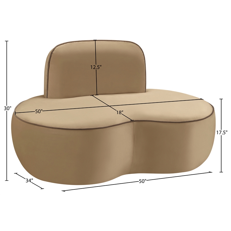 Bowery Hill Contemporary Beige Durable Velvet Upholstered Chair