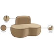 Bowery Hill Contemporary Beige Durable Velvet Upholstered Chair