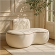 Bowery Hill Contemporary Cream Durable Velvet Upholstered Chair