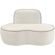 Bowery Hill Contemporary Cream Durable Velvet Upholstered Chair