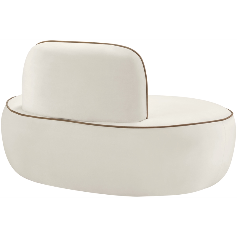 Bowery Hill Contemporary Cream Durable Velvet Upholstered Chair