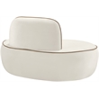 Bowery Hill Contemporary Cream Durable Velvet Upholstered Chair