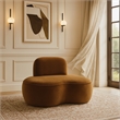 Bowery Hill Contemporary Saddle Durable Velvet Upholstered Chair