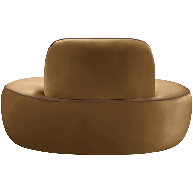 Bowery Hill Contemporary Saddle Durable Velvet Upholstered Chair