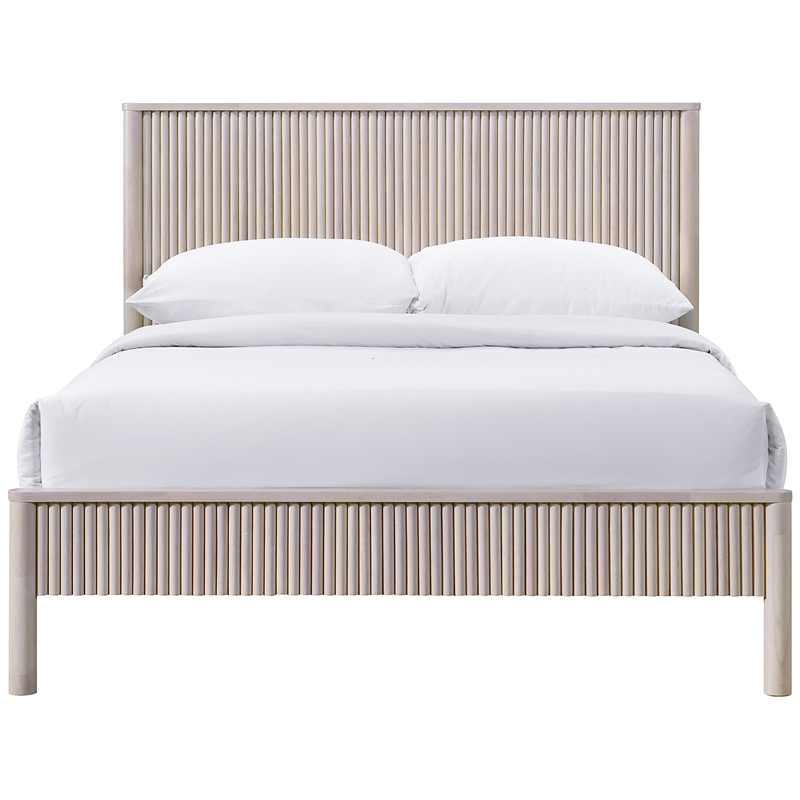 Bowery Hill Mid-Century Modern Rich Natural Solid Wood Full Bed
