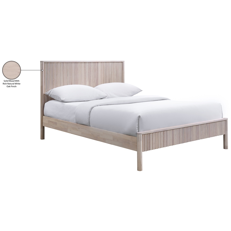Bowery Hill Mid-Century Modern Rich Natural Solid Wood Full Bed