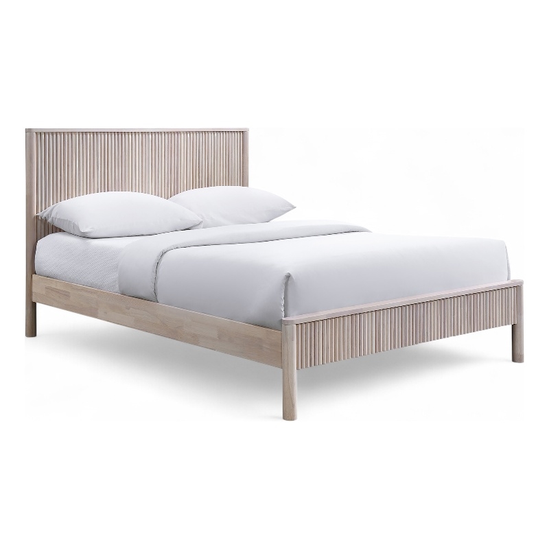 Bowery Hill Mid-Century Modern Rich Natural Solid Wood Full Bed