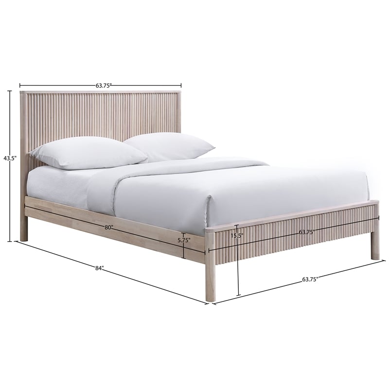 Bowery Hill Mid-Century Modern Rich Walnut Solid Wood Queen Bed