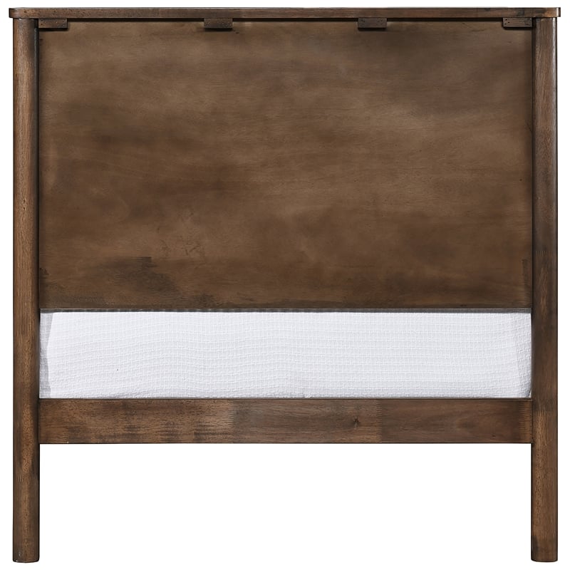 Bowery Hill Mid-Century Modern Rich Walnut Solid Wood Twin Bed
