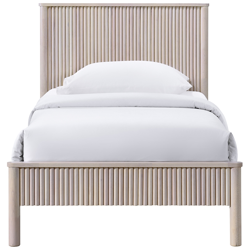 Bowery Hill Mid-Century Modern Rich Natural Solid Wood Twin Bed