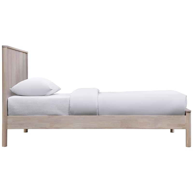 Bowery Hill Mid-Century Modern Rich Natural Solid Wood Twin Bed