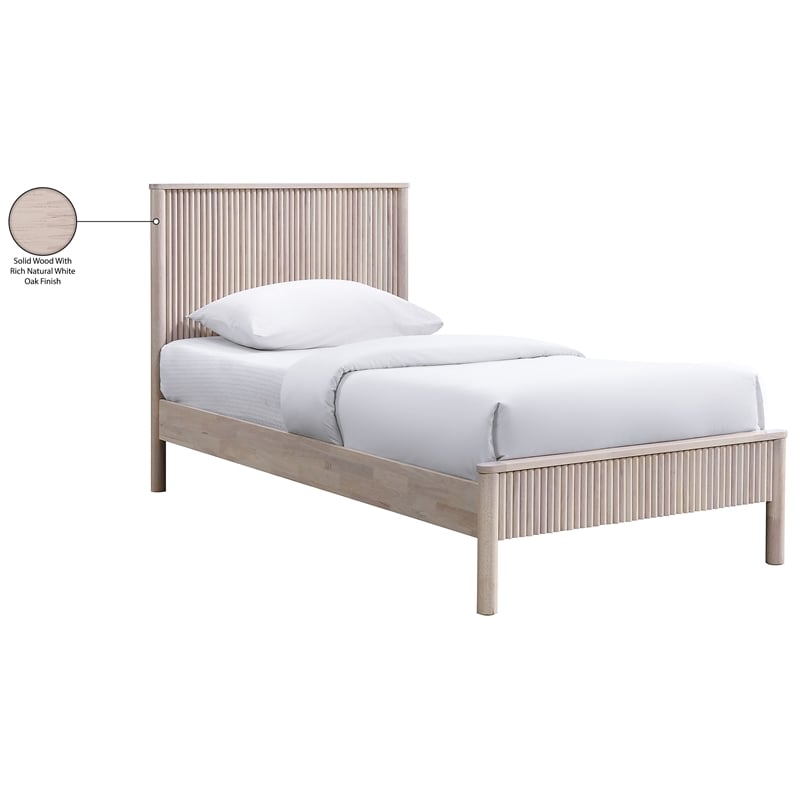Bowery Hill Mid-Century Modern Rich Natural Solid Wood Twin Bed