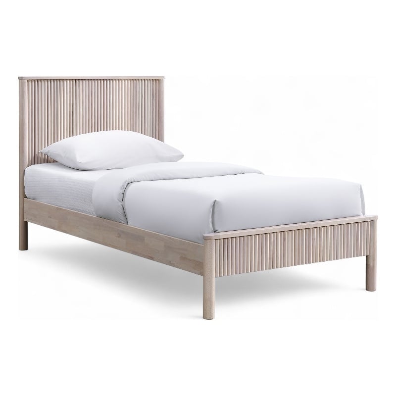 Bowery Hill Mid-Century Modern Rich Natural Solid Wood Twin Bed