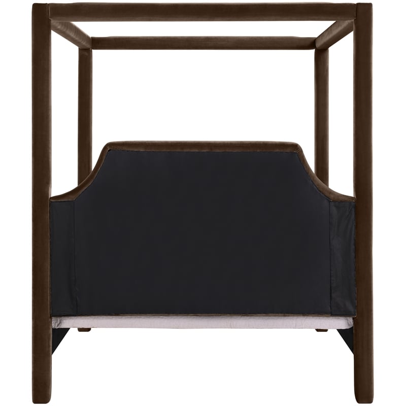 Bowery Hill Contemporary Brown Durable Velvet Upholstered Full Bed
