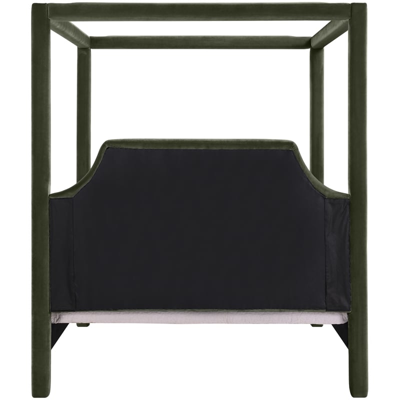 Bowery Hill Contemporary Green Durable Velvet Upholstered Full Bed