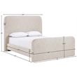 Bowery Hill Contemporary Beige Linen Textured Fabric Full Bed