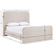 Bowery Hill Contemporary Beige Linen Textured Fabric Queen Bed