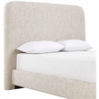 Bowery Hill Contemporary Beige Linen Textured Fabric Queen Bed