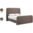 Bowery Hill Contemporary Brown Linen Textured Fabric Full Bed