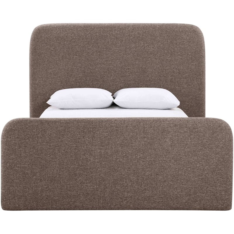 Bowery Hill Contemporary Brown Linen Textured Fabric Full Bed
