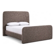 Bowery Hill Contemporary Brown Linen Textured Fabric Full Bed