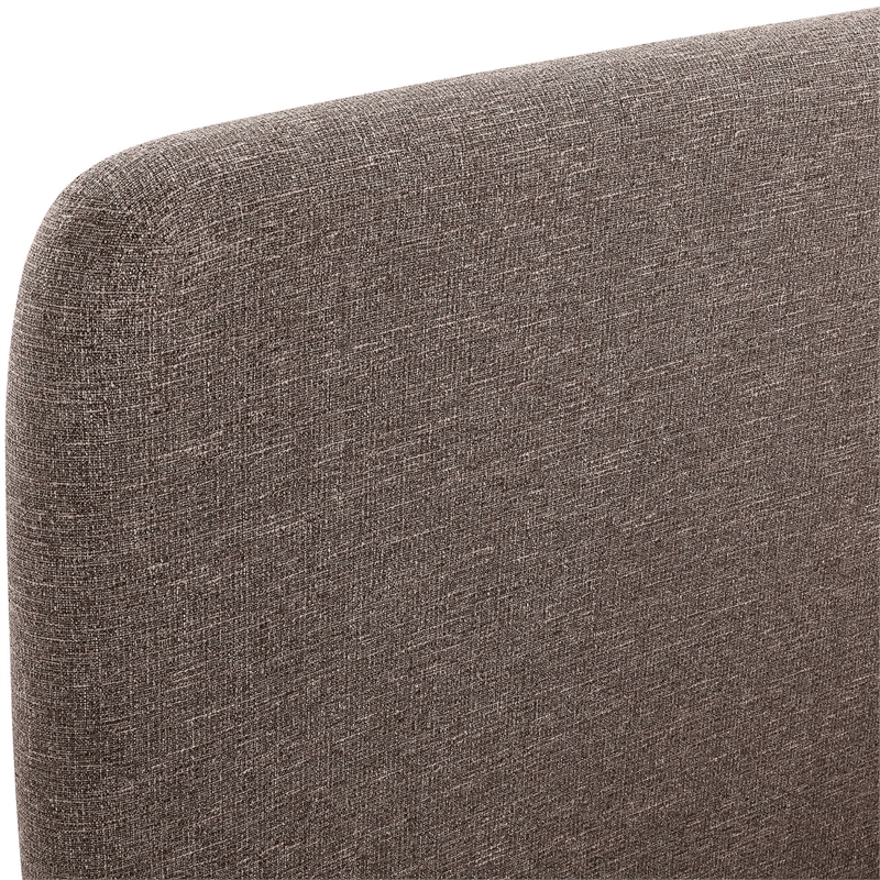 Bowery Hill Contemporary Brown Linen Textured Fabric Queen Bed