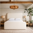 Bowery Hill Contemporary Cream Linen Textured Fabric Full Bed