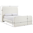 Bowery Hill Contemporary Cream Linen Textured Fabric Full Bed