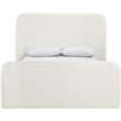 Bowery Hill Contemporary Cream Linen Textured Fabric Full Bed