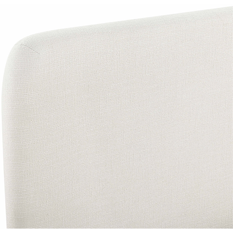 Bowery Hill Contemporary Cream Linen Textured Fabric Full Bed