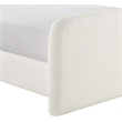 Bowery Hill Contemporary Cream Linen Textured Fabric Queen Bed