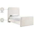 Bowery Hill Contemporary Cream Linen Textured Fabric Twin Bed