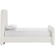 Bowery Hill Contemporary Cream Linen Textured Fabric Twin Bed