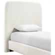 Bowery Hill Contemporary Cream Linen Textured Fabric Twin Bed