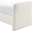 Bowery Hill Contemporary Cream Linen Textured Fabric Twin Bed