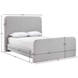Bowery Hill Contemporary Grey Linen Textured Fabric Full Bed