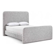 Bowery Hill Contemporary Grey Linen Textured Fabric Full Bed