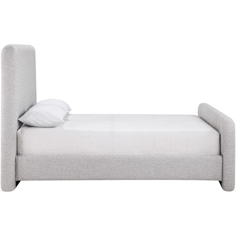 Bowery Hill Contemporary Grey Linen Textured Fabric King Bed