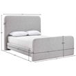 Bowery Hill Contemporary Grey Linen Textured Fabric Queen Bed