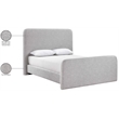 Bowery Hill Contemporary Grey Linen Textured Fabric Queen Bed