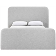 Bowery Hill Contemporary Grey Linen Textured Fabric Queen Bed