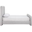 Bowery Hill Contemporary Grey Linen Textured Fabric Queen Bed