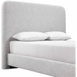 Bowery Hill Contemporary Grey Linen Textured Fabric Queen Bed