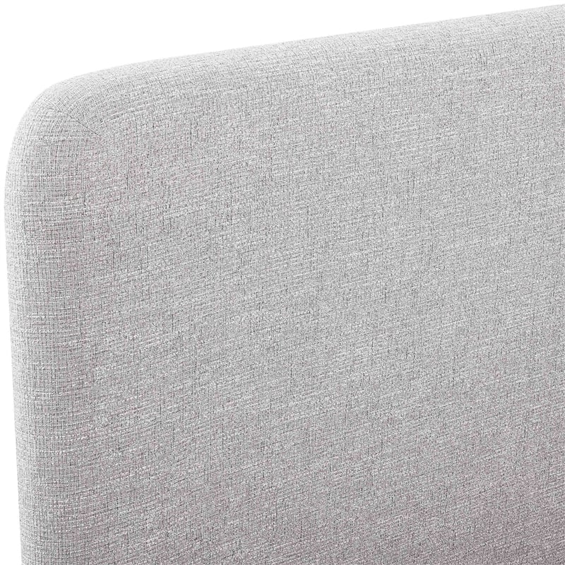 Bowery Hill Contemporary Grey Linen Textured Fabric Queen Bed