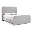 Bowery Hill Contemporary Grey Linen Textured Fabric Queen Bed